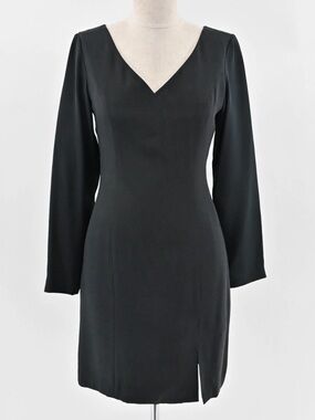 Hugo Buscati Silk Black Long Sleeve Mini Dress NWT sz 2